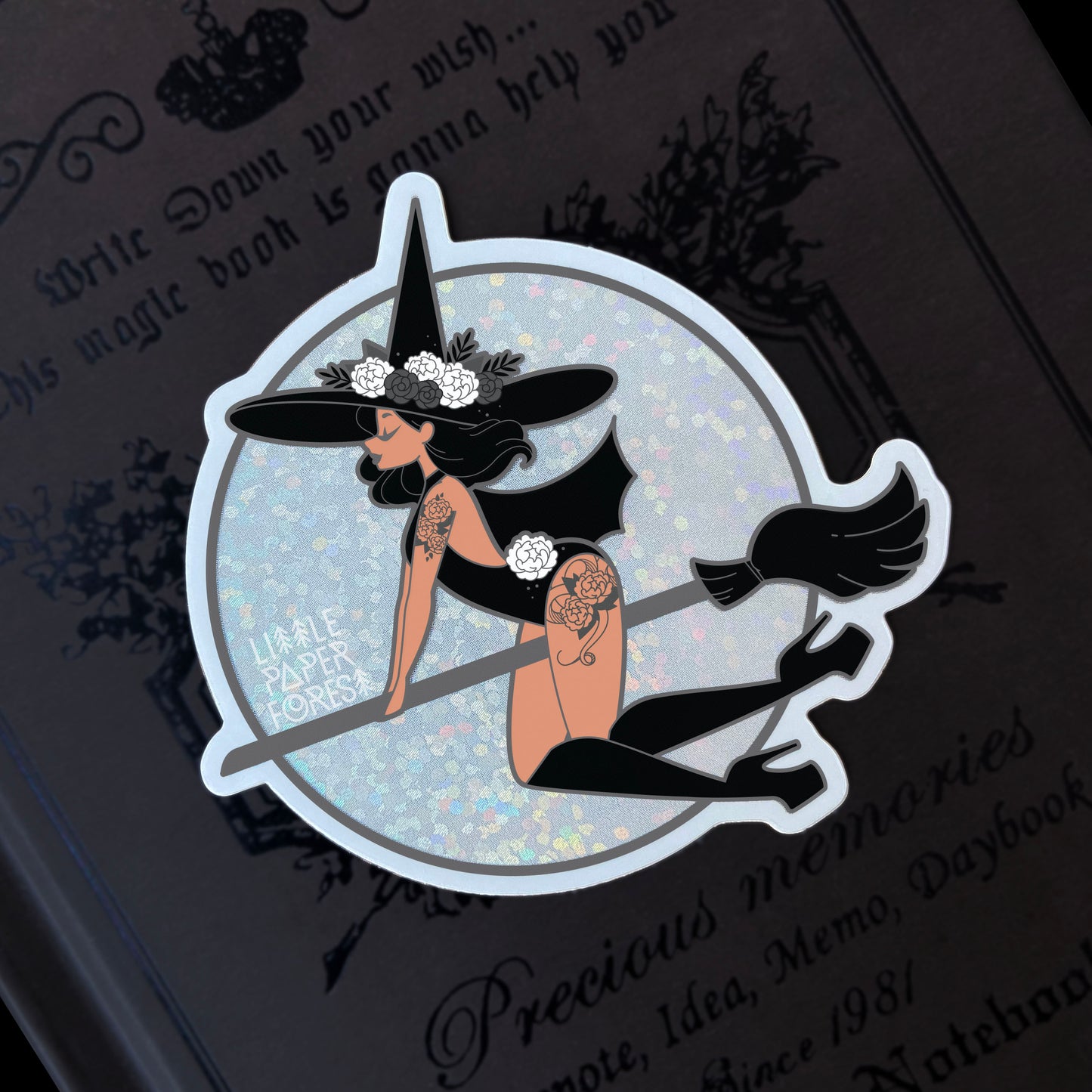 Witch Vinyl Glitter Sticker