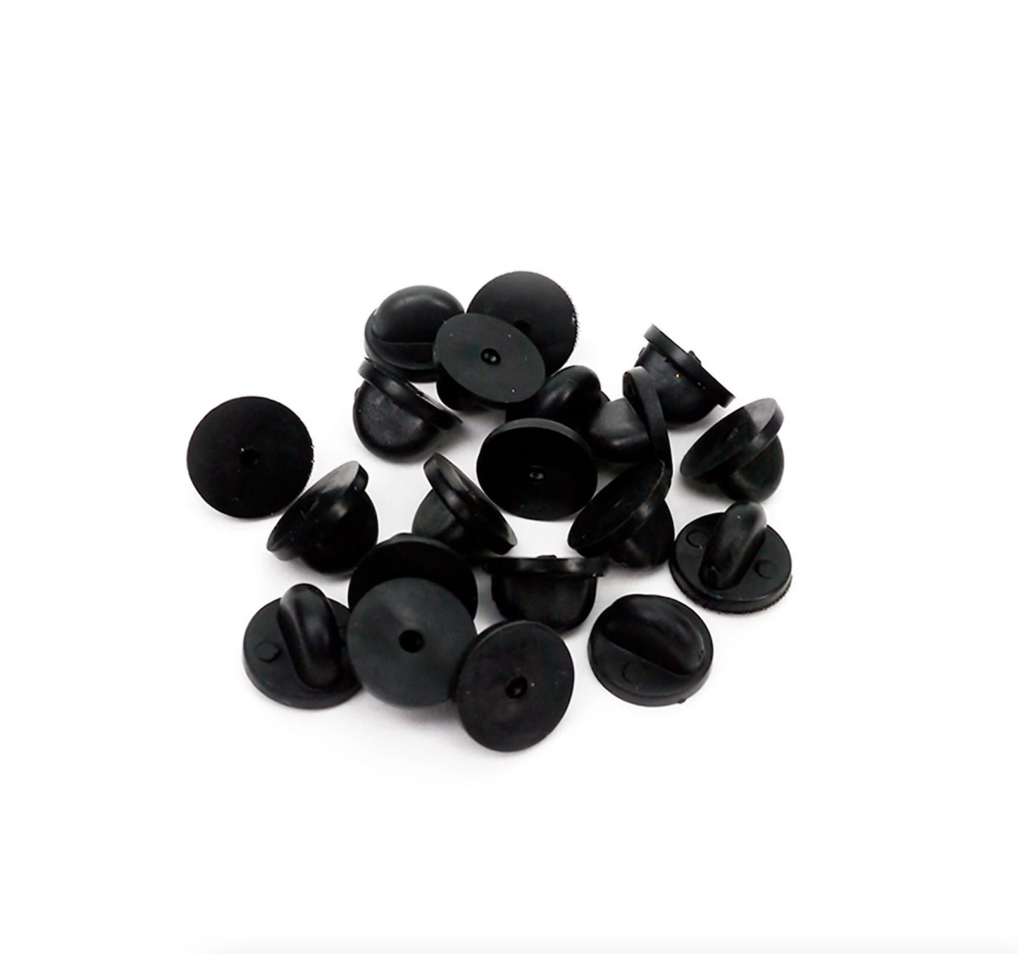 Black Rubber Pin Backings