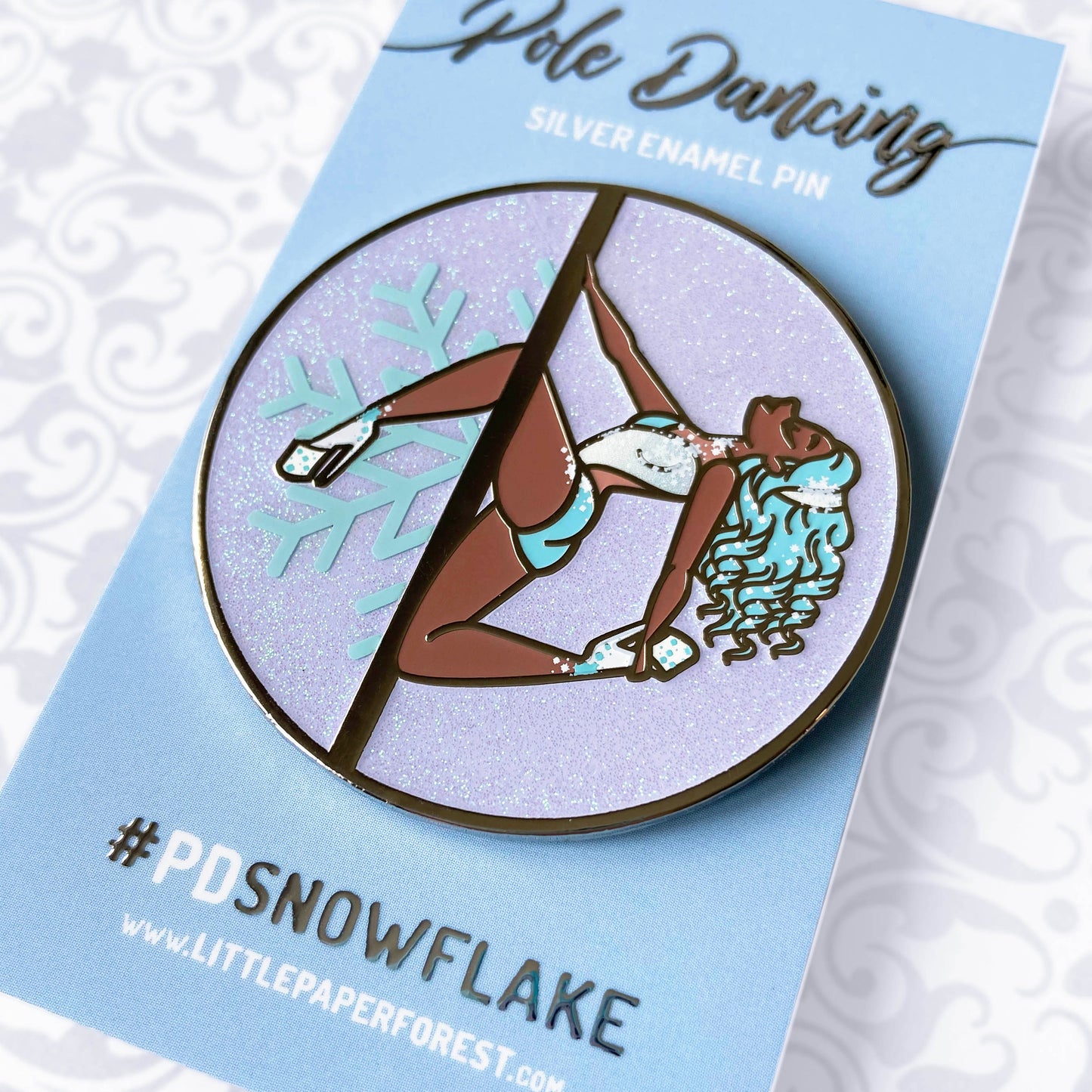 Snowflake (Dark Skin) Enamel Pin